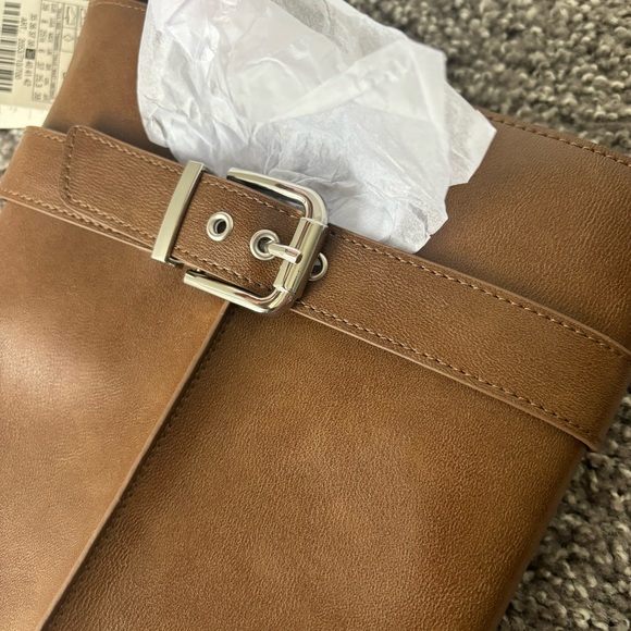 Zara Brown Buckle Knee High Boots - Picture 3 of 4